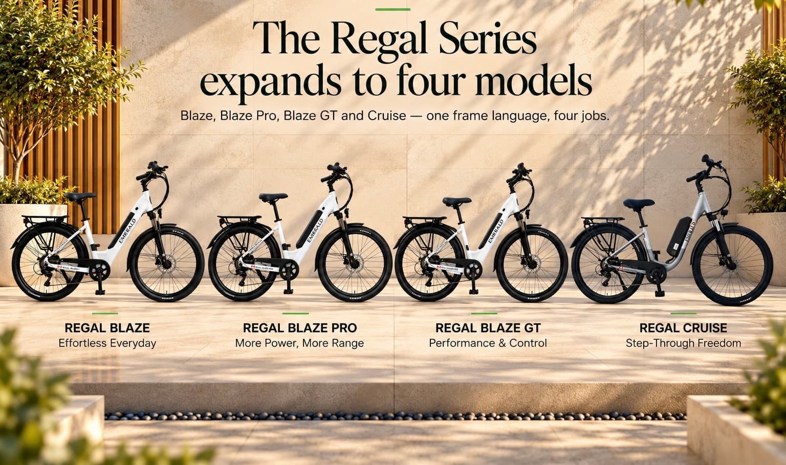 Four Regal Series e-bikes