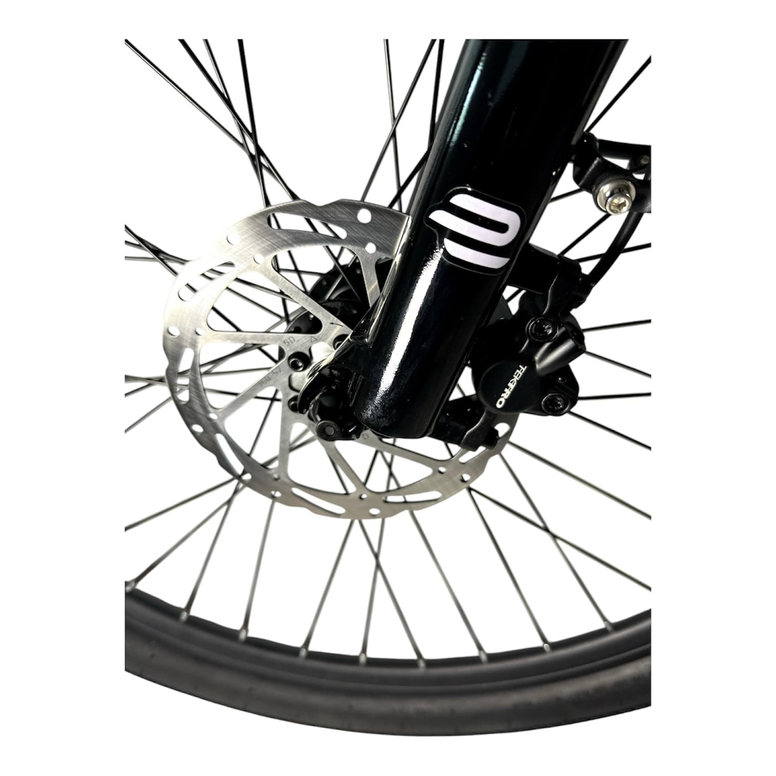 Frame and brake detail of an Emerald e-bike